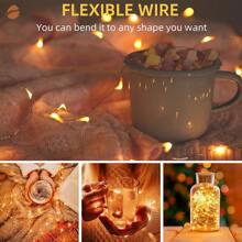 6 Pc Fairy Lights Battery Operated String Lights - 6.56ft 20 LED Mini String Lights Wire Firefly Lights For Vases Mason Jars DIY Crafts Plants Table Centerpieces Wedding(Warm White) - White - View 9