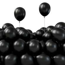 30 个（充气后）5 英寸黑色气球，配有一块贴片膜和两卷彩色丝带派对气球，适用于生日、婚礼、毕业典礼、感恩节、派对聚会装饰用品、圣诞节 - 黑色 - 查看 8