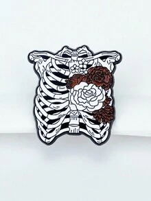 1 Pieza Broche De Aleación Pintado De Corazón Y Costillas De Dibujos Animados Unisex Para Uso Diario - Multicolor - Ver 9