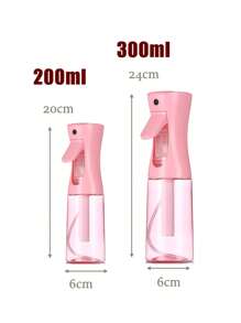 1 件 200ml/300ml 透明彩色高压连续喷雾瓶，可重复使用带喷嘴的美发喷雾器，有粉色、黑色、黄色和蓝粉色配件可供选择