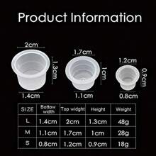 100pcs M Disposable Tattoo Ink Cups Plastic Pigment Clear Holder Container Caps Tattoo Permanent Makeup Microblading Supply