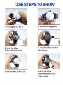 1pc Golf Ball Liner & Marker Tool, 360 Degree Alignment & Drawing Guide Template, With Easter Markers - Multicolor - View 9