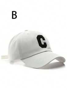 1頂毛絨字母C刺繡時尚棒球帽，多種款式供街頭搭配 - 彩色 - 查看 3