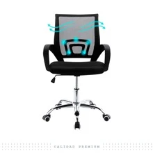 Silla Oficina Escritorio Ejecutiva Ergonómica Premium Respaldo de Malla Ayuda Lumbar Ruedas Giratorias 360 Grados Altura Ajustable - Negro - Ver 1