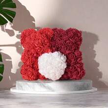 1入組多色雙色調玫瑰熊握著心形造型,可用於婚禮派對裝飾或情人節、母親節、父親節等節日禮物 - 彩色 - 查看 6