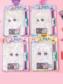 1pc Random Sticker Makeup Toy Set, Diy Doodles & Watercolor Painting, For Creative Artwork And Handicraft