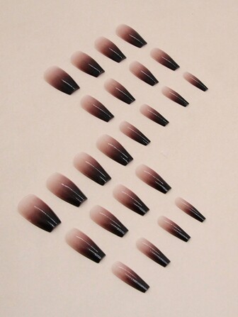 24片乳白色渐变芭蕾美甲贴纸 + 1盒24片果冻胶 + 1盒按压式美甲贴纸，美甲用品