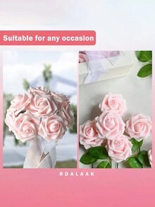 Hoa nhân tạo Hoa hồng , Bọt Mô phỏng Biến đổi dần Màu hồng Fake Hoa hồng Đối với Trang trí nhà cửa Lễ cưới Cô dâu Tắm em bé Bàn Trang trí theo mua Và Nhà  Sân vườn Bàn - Hồng - Xem 6