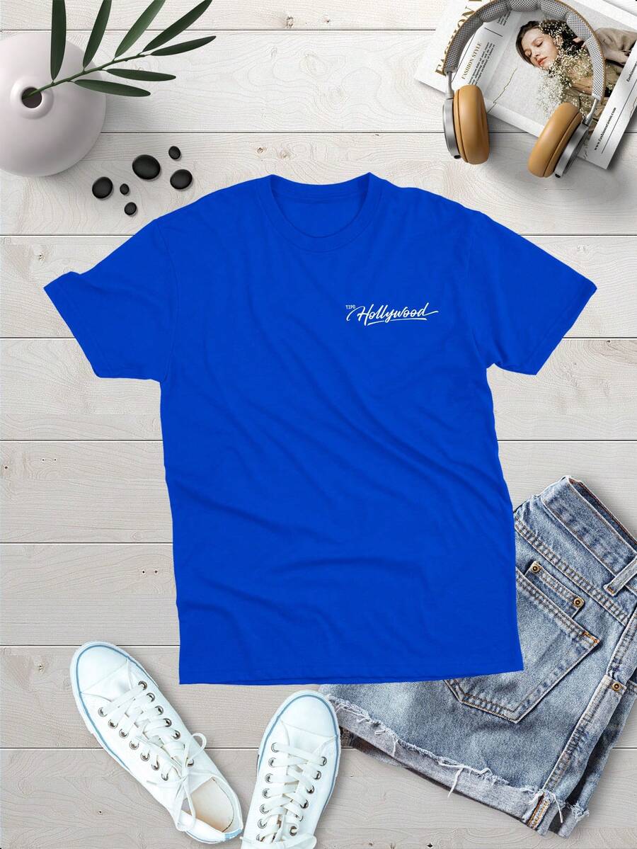 Men T-Shirts - 寶藍色 - 查看 1