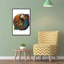 Wooden Dinosaur Animal Puzzle, A3/A4 Size, Unique Shape Building Block Game - Beige - View 7