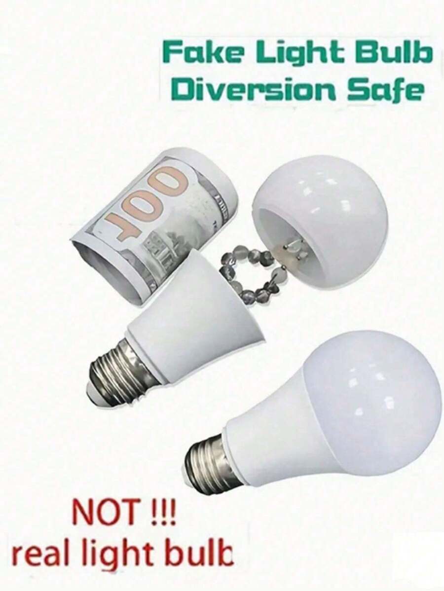 1pc Secret Light Bulb Home Diversion Stash Can Safe Container Hidden Compartment Small Container