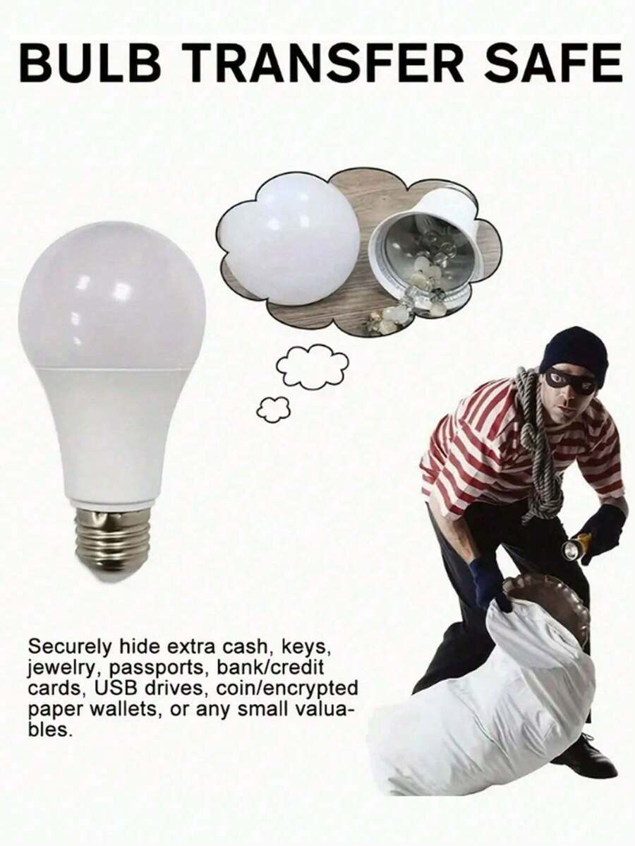 1pc Secret Light Bulb Home Diversion Stash Can Safe Container Hidden Compartment Small Container