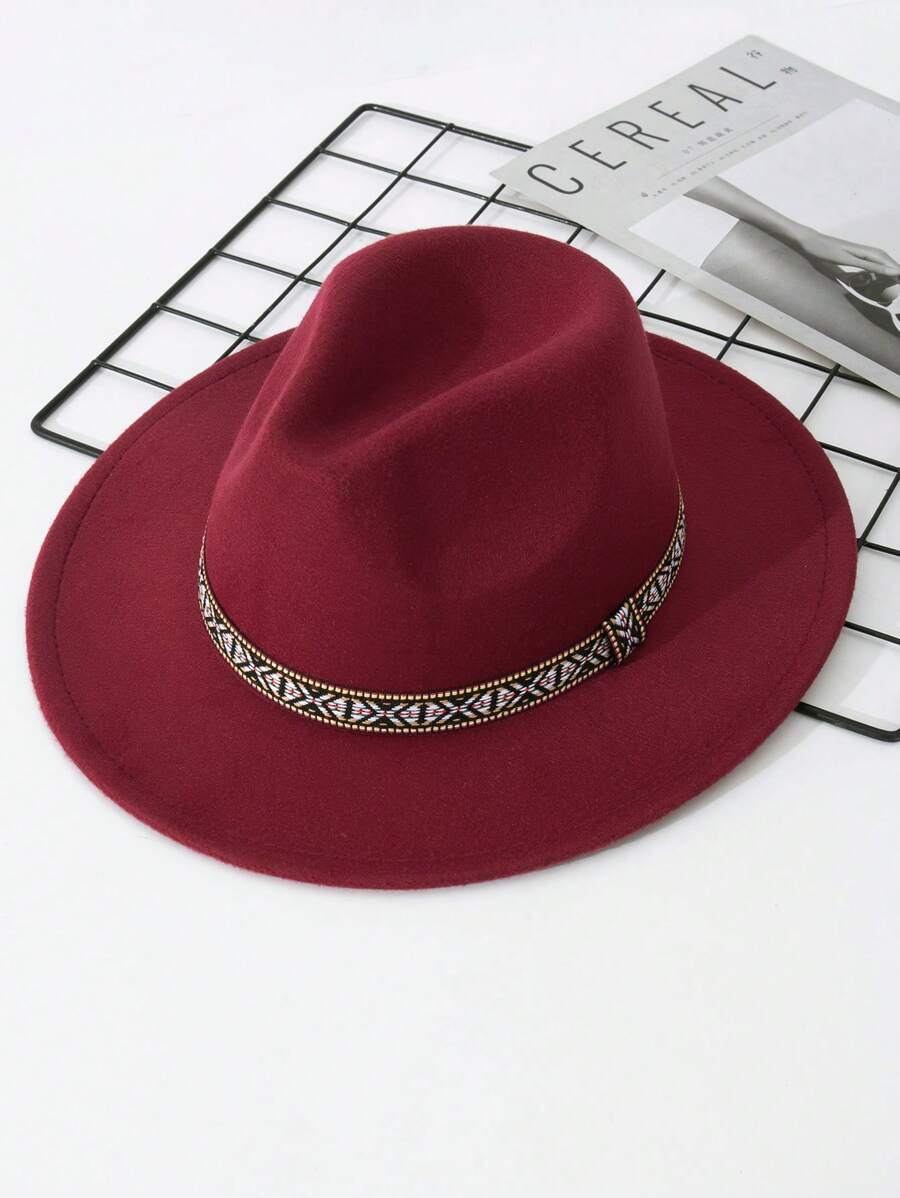 Klassischer Filzhut Fedora | Damen & Herren Vintage Jazz-Hut | Verstellbar Mit Band | Kaffee-Farbe