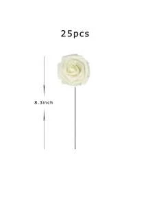 2/4/6/8/10/12/14/16/18/20/22/25/30入組人工玫瑰花,粉色漸變泡沫模擬假玫瑰花,適用於家居裝飾、婚禮新娘花束、嬰兒派對桌面擺設以及家庭花園桌面裝飾 - 米色 - 查看 2