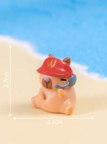 8入組微景觀創意可愛的水豚造型人物盲盒裝飾,適用於桌上 - 彩色 - 查看 7