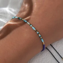 1PC 2026 Dainty Design Multi Color Tiny Beaded Jewelry Minimalist Bracelets For Women Simple Birthday And Date Gifts - Multicolor - View 3