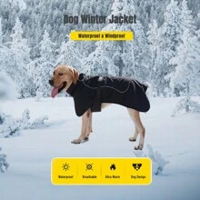 Impermeable para perro con estilo de capa y chaqueta - Negro - Ver 7