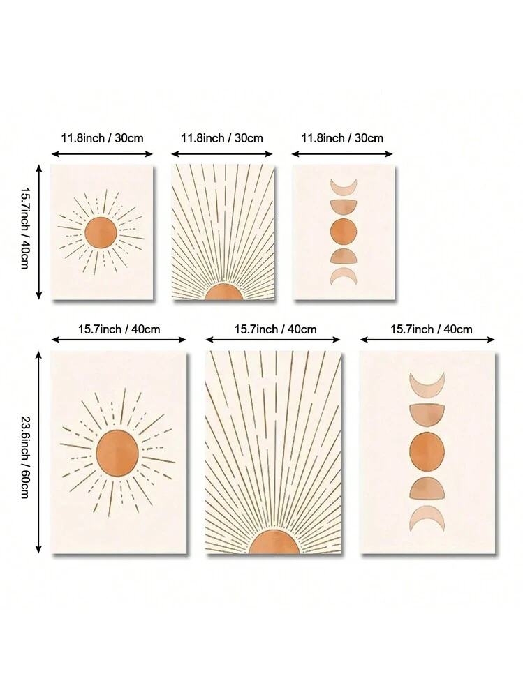 CHEVVY Boho Astratto Tela Parete Arte Donna Volto Linea Tela Quadri Colorato Scandinavo Poster Stampe Quadro Soggiorno Stanza Casa Decorazioni 50x70cmx3 Senza cornice