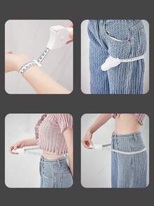 1 件軟捲尺用於身體測量、健身、家用、腰臂胸腿圍測量工具 - 白色 - 查看 2