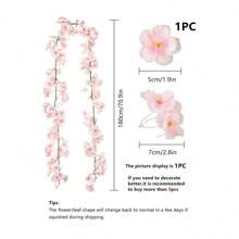 1支/3支装仿真樱花藤蔓花，新娘捧花，秋季花瓶装饰，家居、餐厅、卧室、婚礼、派对、户外花园、情人节、毕业礼物 - 淺粉色 - 查看 2