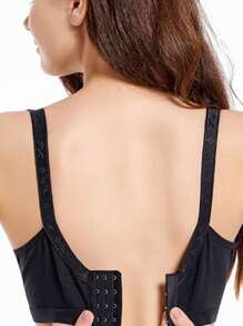 1件孕妇哺乳文胸，无钢圈，交叉式，透气 - 黑色 - 查看 5