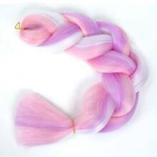 Braiding Hair Extensions 24 Inch 1pc/Pack Synthetic High Temperature Jumbo Braiding Hair Profession Crochet Colored Hair Extensions For Braiding For Daily Party , Halloween, Cosplay,Christmas, Parties, Etc.(Purple/Pink/White)