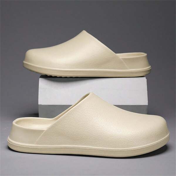 Men's Work Safety Shoes, Slip-Resistant Chef Shoes, Casual Loafers For Driving With Half-Slippers Style
