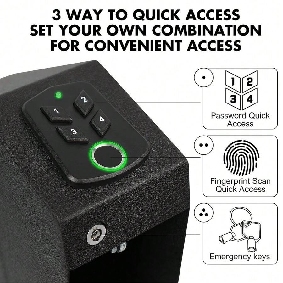 Biometric Gun Safe For Handgun Mounted Gun Safes For Pistols Bedside