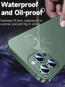 9H Tempered Glass Metal Ring Camera Cover Film - Protect Your Compatible With Apple17/17Air/17pro/17promax/16/16pro/16plus/16promax/16 14 Pro (6.1 Inch) & 14 Pro Max (6.7 Inch) With Case Friendly Anti-Scratch High Definition Coverage & A Metal Ring For Maximum Protection! - Green - View 2