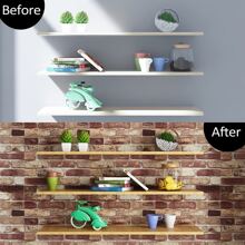 1 Cuộn Giấy dán tường PVC tự dính họa tiết gạch, Miếng dán chống dầu cho tủ bếp, Trang trí phòng ngủ, Miếng dán cải tạo, Tấm ốp tường bong tróc, Giấy dán tường, Giấy dán tường, Vật phẩm trang trí mùa xuân Làm mới ngôi nhà của bạn, Miếng dán trang trí Rama - Nhiều màu - Xem 8