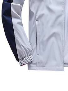 1 套男士运动套装，适合跑步、健身、骑自行车 - 夹克和裤子男士两件套服装 - 淺灰色 - 查看 6