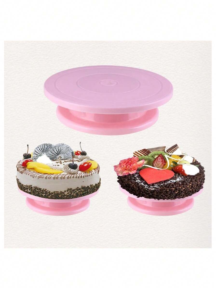 YUQING.FC. Base Giratoria Decoración Pasteles Repostería Pastelería - Rosa - Ver 1
