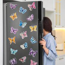 30pcs Summer Diamond Painting Fridge Magnet + Diamond Painting Kit Sticker For Fridge, Car, Metal Surface Decoration With 5d Diamond Art (Butterfly)