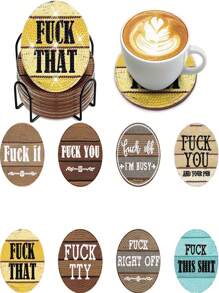 全新 Diy 手工鑽石畫全鑲鑽客廳臥室裝飾 8 件套杯墊 - 彩色 - 查看 1