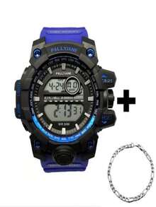 Men's Digital Watches - 黑色 - 查看 4