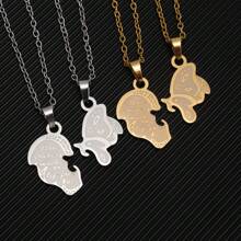 2 件时尚不锈钢蝴蝶形吊坠项链，适合情侣、情人节限量版、妈妈、母亲、母亲节、礼物