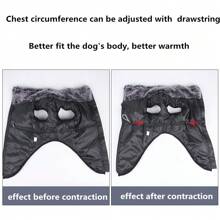 Winter Warm Waterproof Pet Jacket With Thickened Reflective Dog Coat & Detachable Harness Chest & Back Piece, Windproof Fur Collar For Medium And Large Dogs In Cold Weather And Outdoor Activities