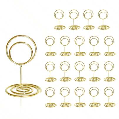 Table Number Holders 20Pcs - 2 Inch Mini Place Card Holder Short Table Number Stands For Wedding Party Graduation Reception Restaurant Home Centerpiece Decorations Office Memo(Gold) Back To School Valentine Day