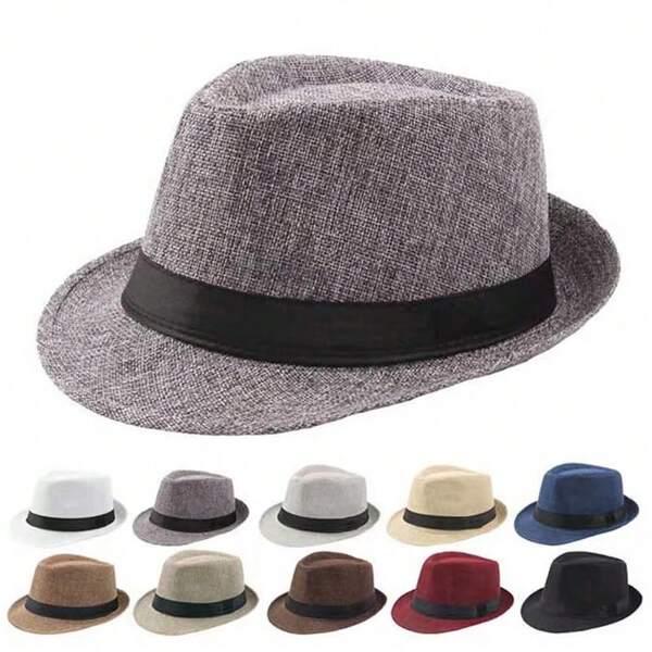 Chapéu Malandro Carioca social Liso Unisex Brim Tecido Panama