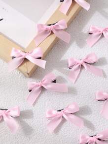 6个/15个/30个套装可爱蝴蝶结发夹，彩色蕾丝发夹，时尚发卡，适合女孩日常、节日、情人节、派对等场合，可作头部饰品、情人节饰品、女士发饰、发夹 - 粉色 - 查看 3