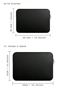 1pc Solid Color Casual Laptop Inner Bag, Fits For 11.6/12.5/13.3/14/15.4/15.6/16/17 Inch Laptop, Laptop Bags, Portable Laptop Sleeves - Black - View 7