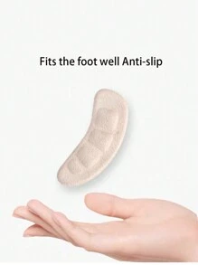 2pcs Pea Shape High Heels Anti-Friction Transparent Invisible Non-Slip Forefoot Pads Heel Stickers Universal - Beige - View 4