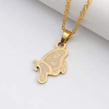 2 件时尚不锈钢蝴蝶形吊坠项链，适合情侣、情人节限量版、妈妈、母亲、母亲节、礼物