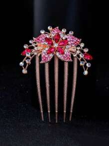 Women's Exquisite Crystal Flower Hair Comb Hair Pin Hair Fork Hair Stick Hair Accessories For Updo & Bridal Hair Royal Combs For Hair Side Comb, School Stuff, Wedding