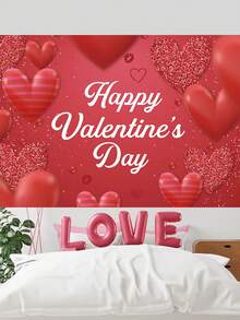情人節快樂橫幅 情人節裝飾用品和裝飾攝影背景 情人節橫幅 - 彩色 - 查看 4