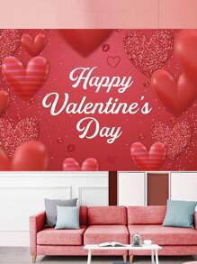 情人節快樂橫幅 情人節裝飾用品和裝飾攝影背景 情人節橫幅 - 彩色 - 查看 1