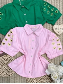 Women Tops - Màu Hồng baby - Xem 3