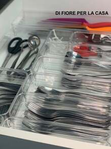 Monte sua Gaveta Organizador Modular em Acrílico Diversos Tamanhos para Utensílios de Cozinha Talheres - Branco - Visão 3