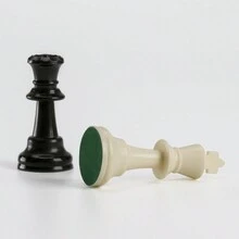 塑膠國際象棋棋子,帶額外皇后,僅 34 個白色和黑色國際象棋棋子（3 英寸特大號,包括儲物袋 - 黑與白 - 查看 5