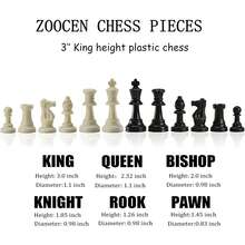 塑膠國際象棋棋子,帶額外皇后,僅 34 個白色和黑色國際象棋棋子（3 英寸特大號,包括儲物袋 - 黑與白 - 查看 3
